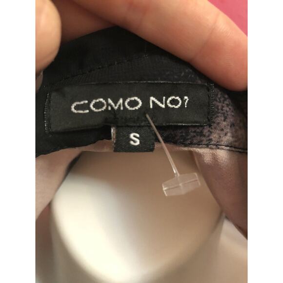 COMO NO? NWOT Pink Black Sheer Button Up Long Sleeve Droptail Shirt Small - Picture 4 of 7